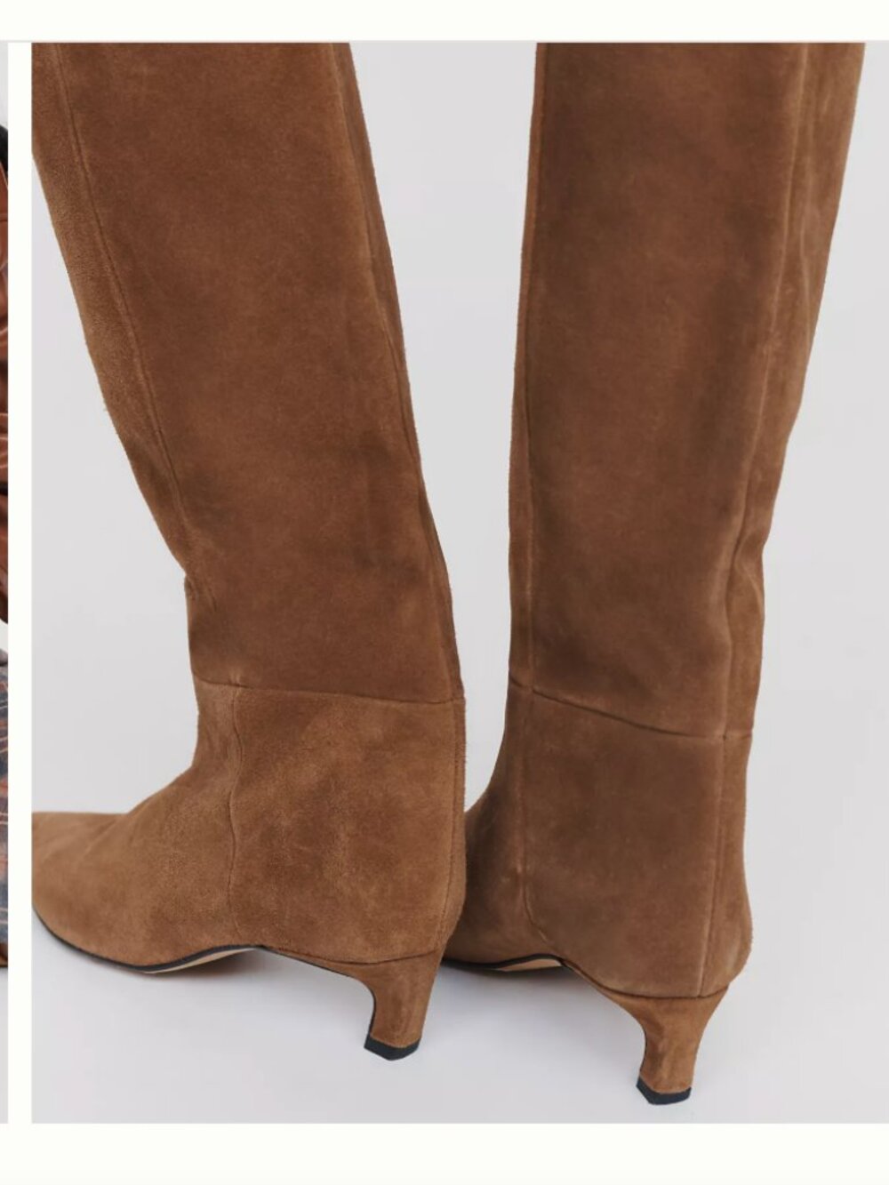 $278 By Anthropologie Maddox Wide Leg Kitten Heel Tall Suede Boots, Taupe, EU 39 - Picture 2 of 10